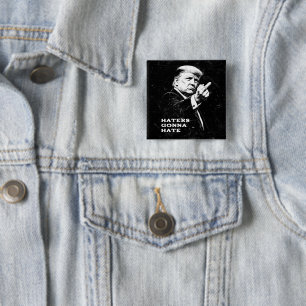 Trump Middenvinger 2026 Meme Grappig Vierkante Button 5,1 Cm