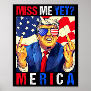 Trump Middenvinger Mis Me Nog Amerikaanse Vlag 4e  Poster