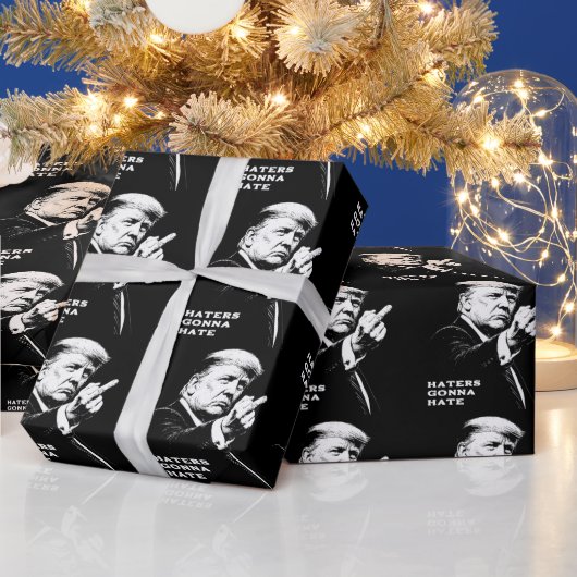 Trump Middle Finger 2026 Meme Funny Cadeaupapier (Feestdagen)