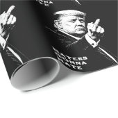 Trump Middle Finger 2026 Meme Funny Cadeaupapier (Rol Hoek)