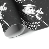 Trump Middle Finger 2026 Meme Funny Cadeaupapier (Rol Hoek)