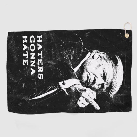 Trump Middle Finger 2026 Meme Funny Golfhanddoek (Horizontaal)