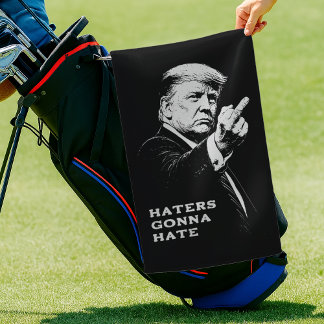 Trump Middle Finger 2026 Meme Funny Golfhanddoek