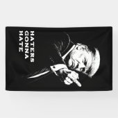 Trump Middle Finger 2026 Meme Funny Spandoek (Horizontaal)