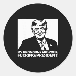 Trump Mijn Voornaamwoorden Zijn Uw Ing President Ronde Sticker