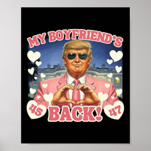 Trump Mijn Vriend Is Terug Valentijnsdag Roze 45 Poster