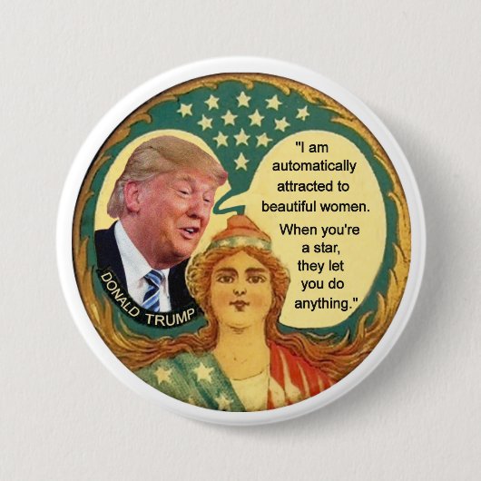 Trump Misogyny Ronde Button 7,6 Cm (Voorkant)