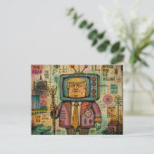 Trump Moeras Realiteit Mixed Media Briefkaart (Staand voorkant)