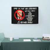 Trump moet weg | Tijd om de vrede te herstellen Spandoek (Beurs)