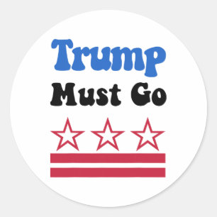 Trump Moet Weg, Trump Moet Nu Weg! _3 Ronde Sticker