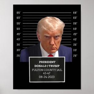 Trump Mok schoot President Donald J Trump Mugshot Poster
