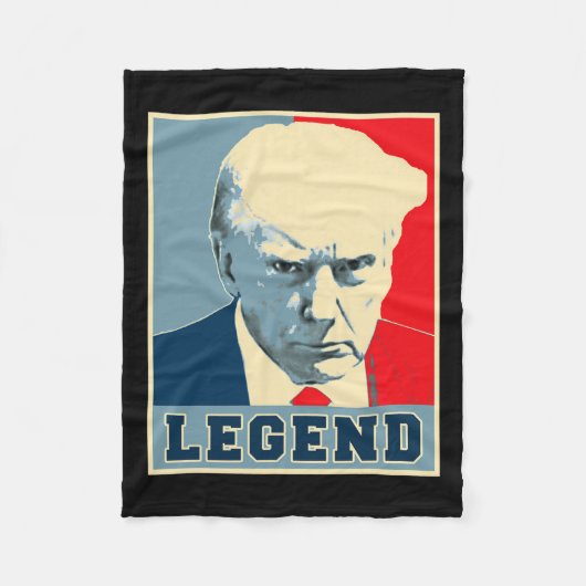 Trump Mok Shot 2024 President Legend Never Surrend Fleece Deken (Voorkant)