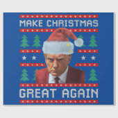 Trump Mok Shot Make Christmas Great Again Blue Cadeaupapier (Vlak)