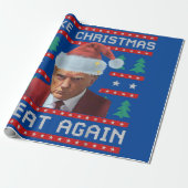 Trump Mok Shot Make Christmas Great Again Blue Cadeaupapier (Uitgerold)
