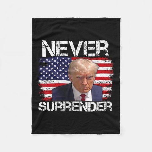 Trump Mok Shot Never Surrender 2024 Fleece Deken (Voorkant)