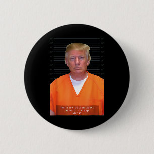 Trump Mok Shot Range Jumpsuit Parodie Achter Bars Ronde Button 5,7 Cm