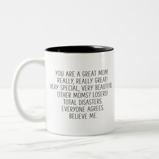 Trump Mom Moederdag Gift, Republikeins cadeau idee Tweekleurige Koffiemok (Links)