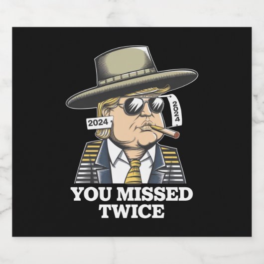 Trump moordaanslag Trump 2024 gemist Bier Etiket (Enkel label)