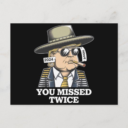 Trump moordaanslag Trump 2024 gemist Briefkaart (Voorkant)