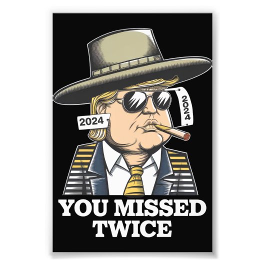 Trump moordaanslag Trump 2024 gemist Foto Afdruk (Voorkant)