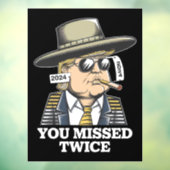 Trump moordaanslag Trump 2024 gemist Raamsticker (Vel 3)