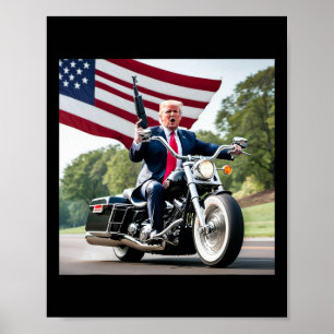 Trump Motorrijder Slecht Poster