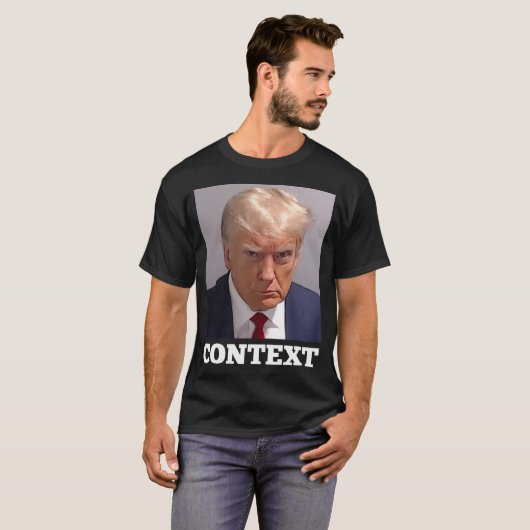 Trump Mugshot Context T-shirt (Voorkant volledig)