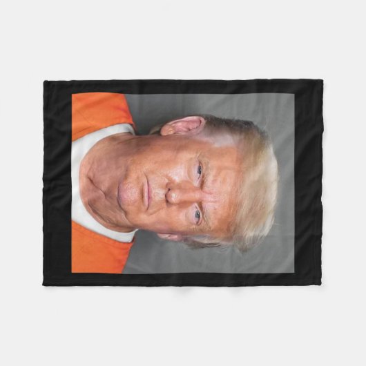 Trump Mugshot Fleece Deken (Voorkant (Horizontaal))