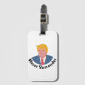 Trump Mugshot geeft zich nooit over Bagagelabel (Voorkant (verticaal))