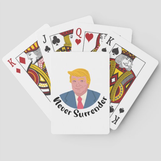 Trump Mugshot geeft zich nooit over Pokerkaarten (Achterkant)