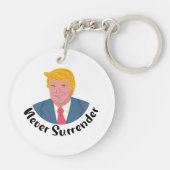 Trump Mugshot geeft zich nooit over Sleutelhanger (Achterkant)