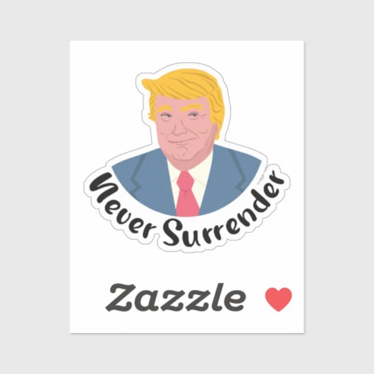 Trump Mugshot geeft zich nooit over Sticker (Vel)