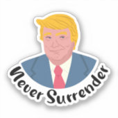 Trump Mugshot geeft zich nooit over Sticker (Voorkant)