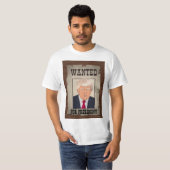 TRUMP MUGSHOT GEZOCHT VOOR PRESIDENT 2024 T-SHIRT (Voorkant volledig)