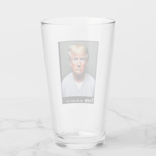 Trump Mugshot Glass Cup Glas (Achterkant)