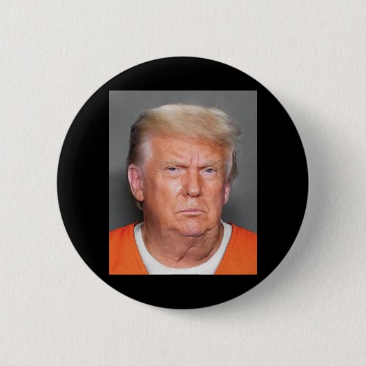 Trump Mugshot Ronde Button 5,7 Cm (Voorkant)