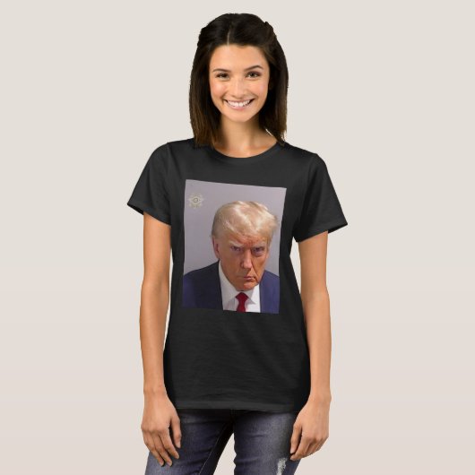 Trump Mugshot T-shirt - iconisch en grappig (Voorkant volledig)