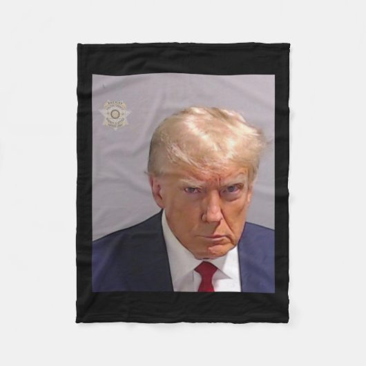 Trump Mugshot T-shirt - iconisch en grappig Fleece Deken (Voorkant)