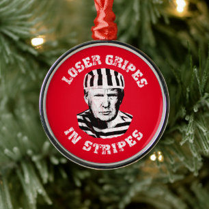 Trump Mugshot: Verliezer Klaagt in Strepen Metalen Ornament