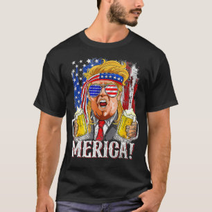 Trump Mullet 4 juli Amerikaanse vlag Merica T-shirt