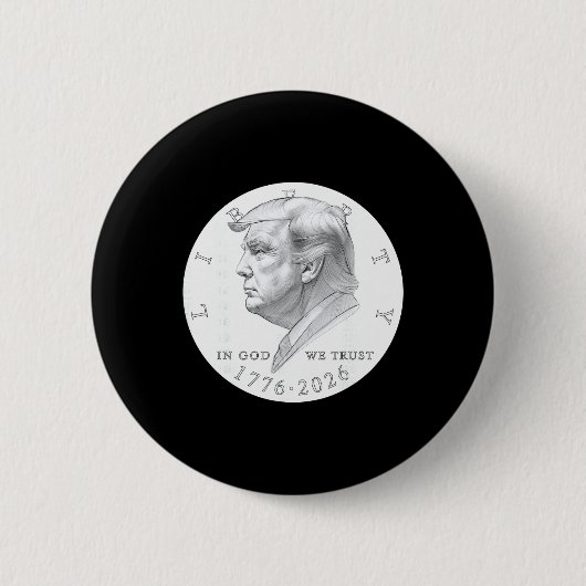 Trump Munt Eén Dollar Ronde Button 5,7 Cm (Voorkant)