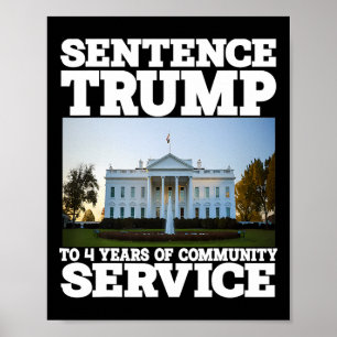 Trump naar 4 jaar dienst Witte Huis Poster