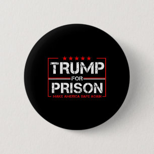 Trump Naar Gevangenis 2025 Grappige Trump Ronde Button 5,7 Cm