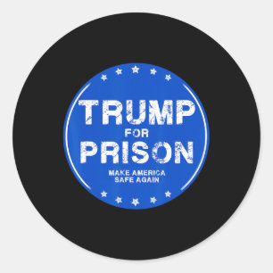 Trump Naar Gevangenis 2025 Grappige Trump Ronde Sticker