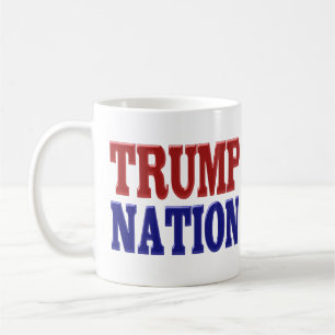Trump Nation red blue halve text Koffiemok