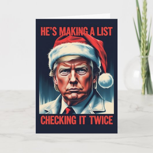 Trump Naughty List Christmas Card | Holiday Kaart (Voorkant)