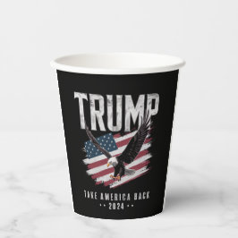 Trump Neem Amerika Terug 2024 Verkiezing Vintage Papieren Bekers