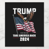 Trump neemt Amerika terug Amerikaanse verkiezingen Wijn Etiket (Enkel label)