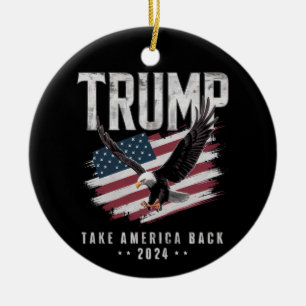 Trump neemt Amerika terug Vintage 2024 Keramisch Ornament