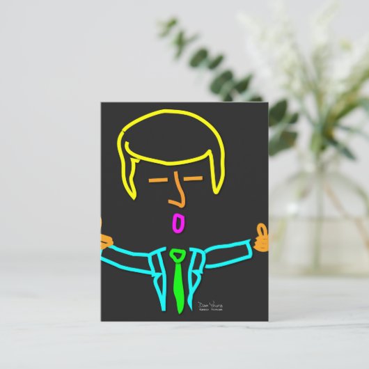 Trump Neon Briefkaart (Staand voorkant)